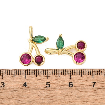 Brass Micro Pave Cubic Zirconia Pendants KK-F895-18E-G-1
