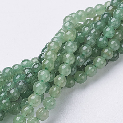 Natural Green Aventurine Beads Strands X-GSR6mmC024-1