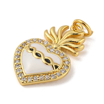 Rack Plating Brass Micro Pave Cubic Zirconia Pendants KK-A200-07G-02-1