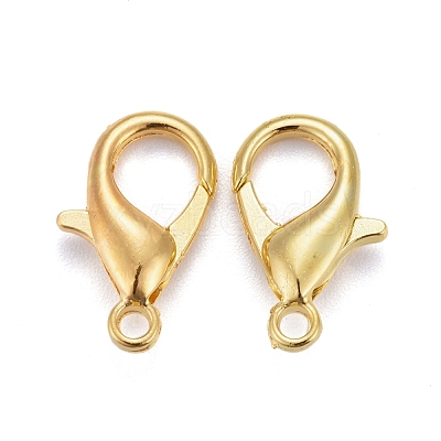 Golden Tone Zinc Alloy Lobster Claw Clasps X-E106-G-NF-1