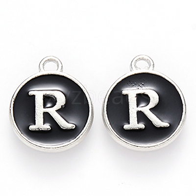Platinum Plated Alloy Charms LS-ENAM-S118-02R-P-1
