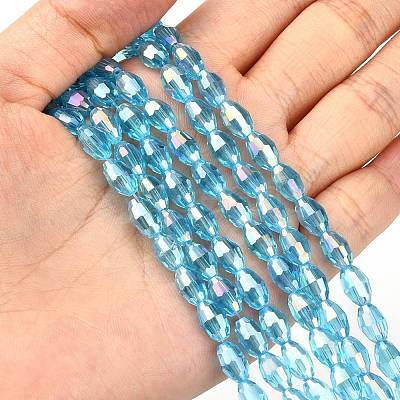 Glass Beads Strands X-GC6X9MMC20Y-AB-1