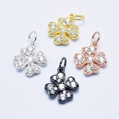 Brass Micro Pave Cubic Zirconia Charms RB-I078-65-NR-1