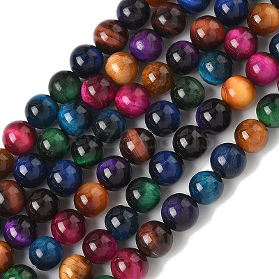 Natural Tiger Eye Beads Strands X-G-G101-8mm-6-1