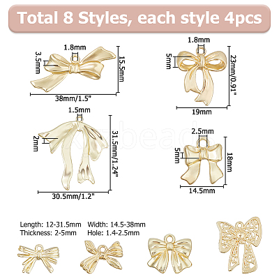 32Pcs 8 Styles Alloy Pendants FIND-HS0001-94-1