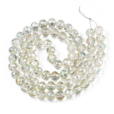 Electroplate Transparent Glass Beads Strands EGLA-N002-34C-C09-1