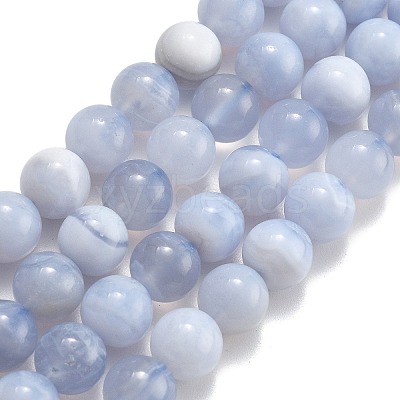 Natural Blue Lace Agate Beads Strands G-F222-30-6mm-01-1