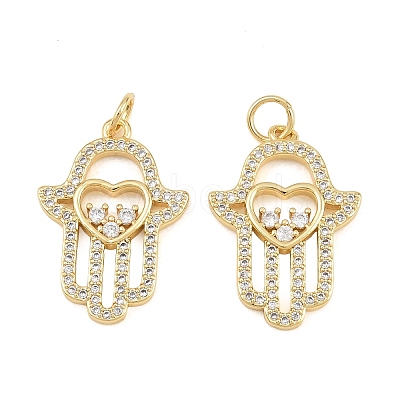 Brass Micro Pave Cubic Zirconia Pendants CU-CBAB719-04G-C-1