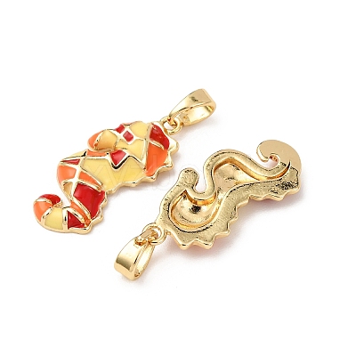 Sea Animals Brass Enamel Pendants KK-F917-01B-01-1