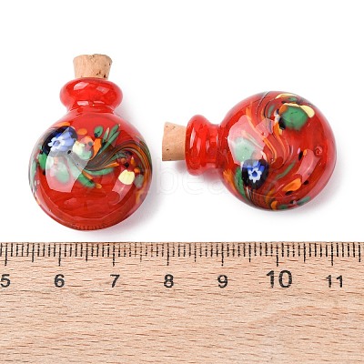 Handmade Lampwork Perfume Bottle Pendants LAMP-H072-01C-1