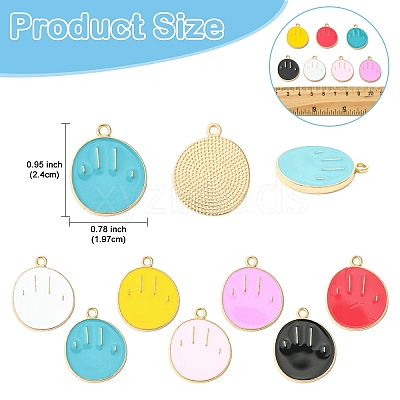 35Pcs 7 Styles Alloy Enamel Pendants ENAM-YW0008-01-1
