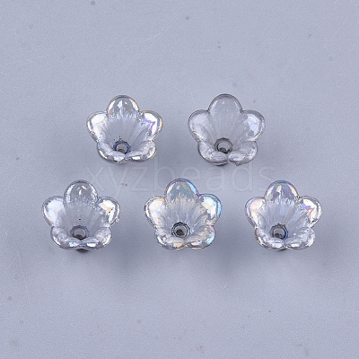 Transparent Acrylic Bead Caps X-TACR-T007-04-1