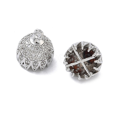 Brass Micro Pave Cubic Zirconia Charns KK-Z143-03P-02-1