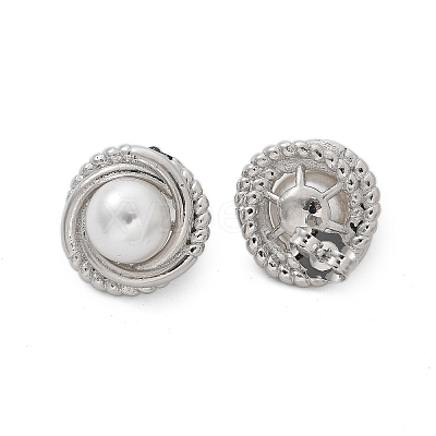 Brass Stud Earrings EJEW-R016-18P-1