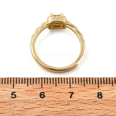 Brass Micro Pave Cubic Zirconia Finger Rings for Women RJEW-U049-04G-1