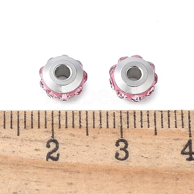 304 Stainless Steel Polymer Clay Rhinestone Beads STAS-Q038-01D-1