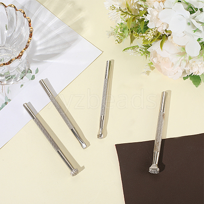 4Pcs 4 Styles DIY Alloy Leathercraft Stamps FIND-BBC0004-37-1