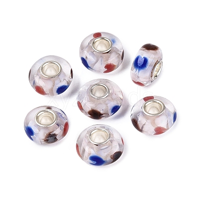 Handmade Lampwork & Brass Core European Beads LAMP-N044-04S-01-1