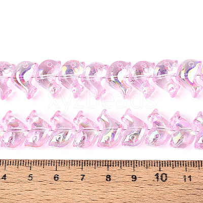 Baking Paint Electroplate Transparent Glass Beads Strands EGLA-N017-06-B02-1