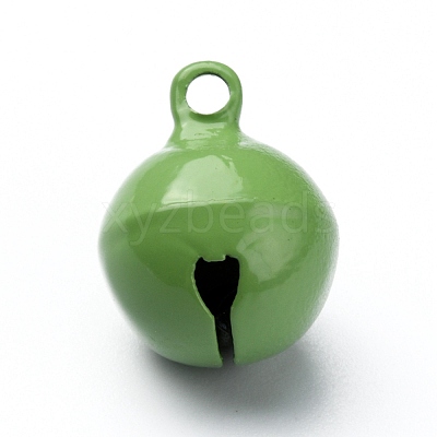 Baking Paint Brass Bell Pendants KK-WH0044-35H-1