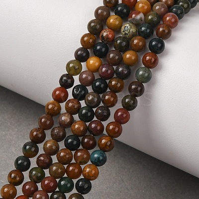 Natural Ocean Jasper Beads Strands G-F668-26-4mm-1