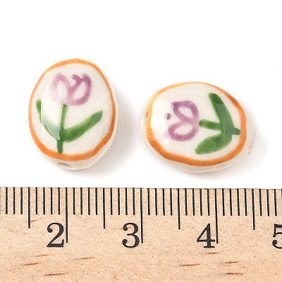 Tulip Flower Handmade Porcelain Beads X1-LAMP-D303-06A-1