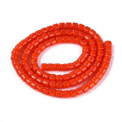 Opaque Solid Color Glass Beads Strands GLAA-N065-4x4mm-C04-1