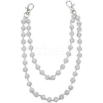 1Pc Polymer Clay Rhinestone Round Beads Trousers Chain AJEW-CY0002-45-1