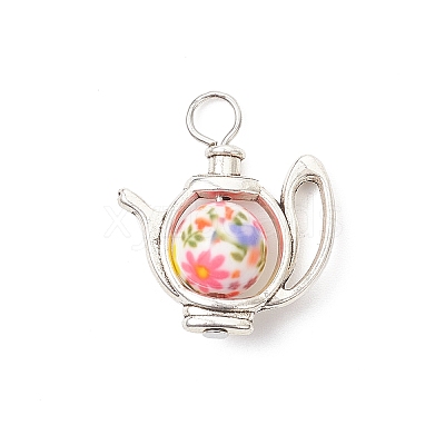 Opaque Printed Acrylic Pendants PALLOY-JF04497-1