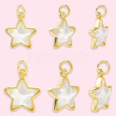 10Pcs 2 Styles Brass Charms KK-BBC0019-20A-1
