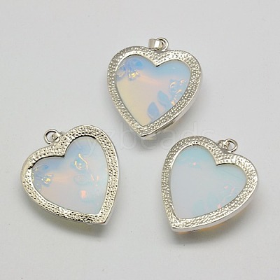 Heart Opalite Pendants GP356-5-1