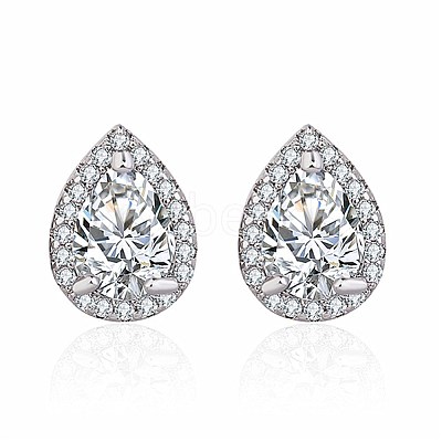 Brass Stud Earrings EJEW-BB63397-A-1