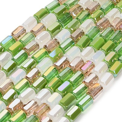 Electroplated Glass Beads Strands EGLA-P067-01A-04-1