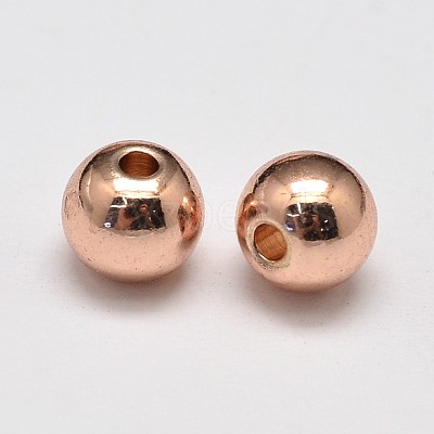 Rack Plating Brass Round Spacer Beads KK-I601-4mm-RG-RS-1