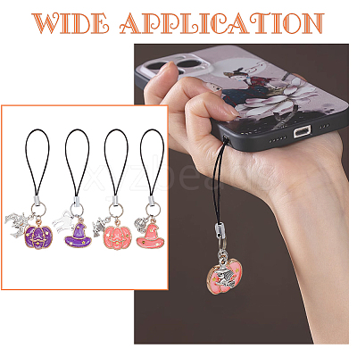 12Pcs 4 Style Alloy Enamel Charm Mobile Straps HJEW-AB00198-1