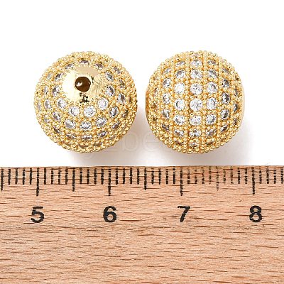 CZ Brass Micro Pave Cubic Zirconia Round Beads ZIRC-L017-05G-1