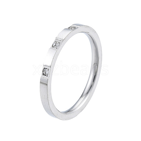 Crystal Rhinestone Simple Thin Finger Ring RJEW-N043-33P-1