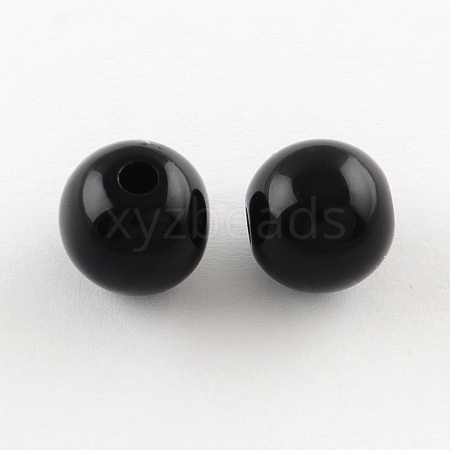 Round Opaque Acrylic Beads SACR-R865-12mm-01-1
