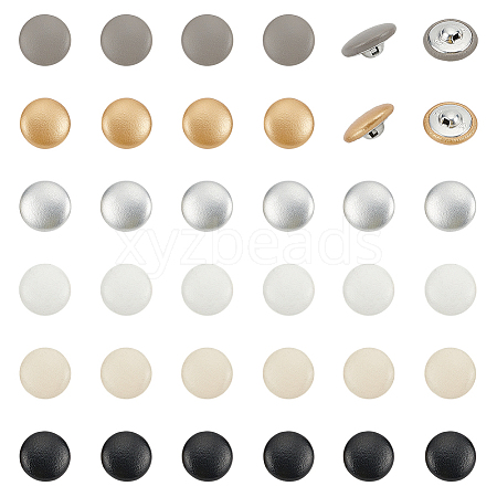 36Pcs 6 Colors Aluminum Snap Buttons FIND-WR0011-57B-1
