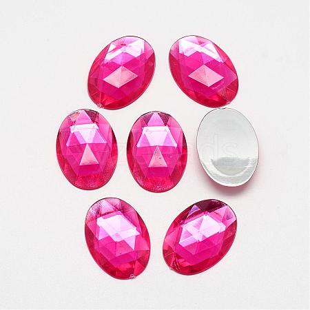 Acrylic Rhinestone Flat Back Cabochons GACR-Q011-30x40-07-1