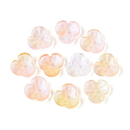 Baking Paint Transparent Glass Bead Caps DGLA-N014-09B-03-1