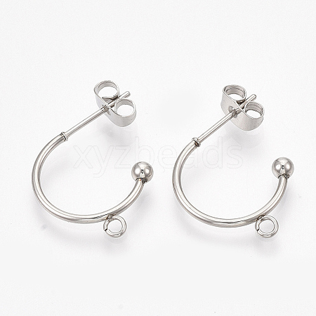 Non-Tarnish 304 Stainless Steel Stud Earring Findings LS-X-STAS-T047-21-1