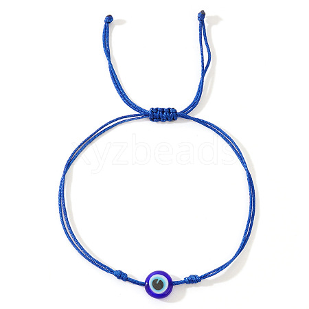 Glass Evil Eye Bead Braided Bracelets SG7290-5-1