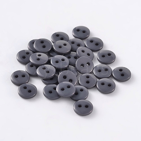 2-Hole Flat Round Resin Sewing Buttons for Costume Design BUTT-E119-18L-01-1
