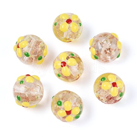 Luminous Handmade Gold Sand Lampwork Beads LAMP-N035-04F-1