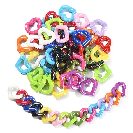 Rainbow Color Plated Acrylic Linking Rings PACR-CJC0001-03-1