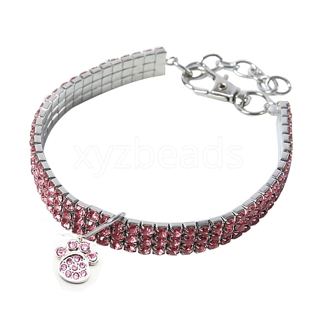 Adjustable 3-Row Alloy Rhinestone Cup Chain Pet Collars PW-WG89856-11-1