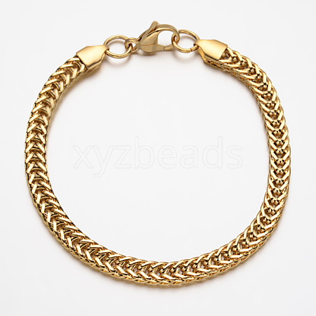 304 Stainless Steel Rope Chain Bracelets BJEW-N285-03G-1