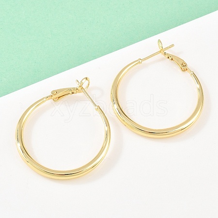 Brass Hoop Earrings for Women EJEW-A156-17B-G-1
