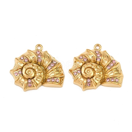 304 Stainless Steel Rhinestone Pendants SA-CBA0480-01G-01-1